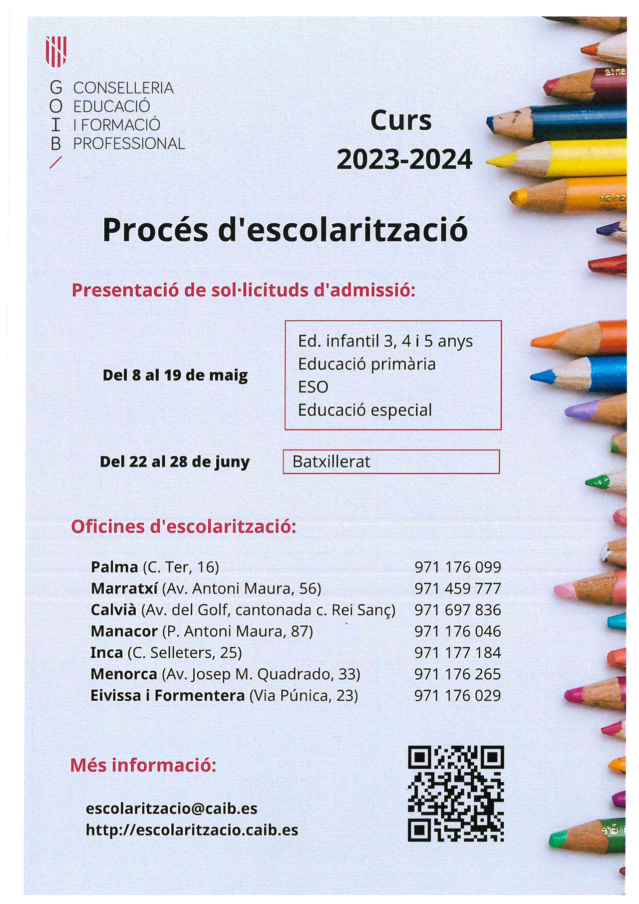 PROCÉS D'ESCOLARITZACIÓ  CURS 2023-2024