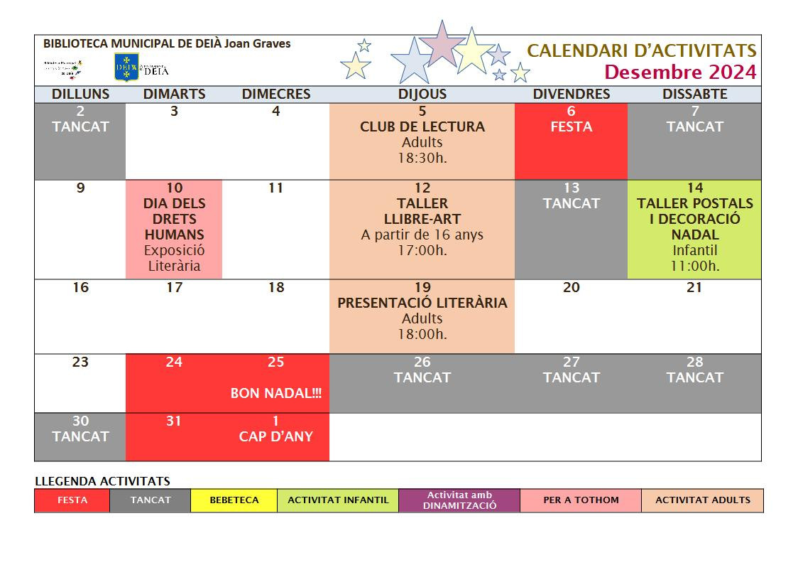 Calendari desembre 2024